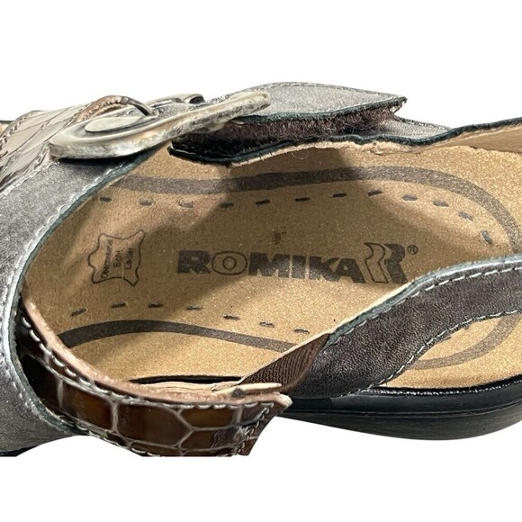 Romika Metallic Leather Ibiza Basalt Straps Sandals US 6.5-7 EU 38 - Picture 6 of 10
